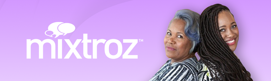 logo for mixtroz and portrait of founders Kerry Schrader and her daughter Ashlee Ammons
